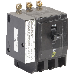 Schneider Electric Thermal Magnetic Circuit Breaker; 3-Pole; 60A; 240VAC; Lever; Box Lug Terminal; UL 489